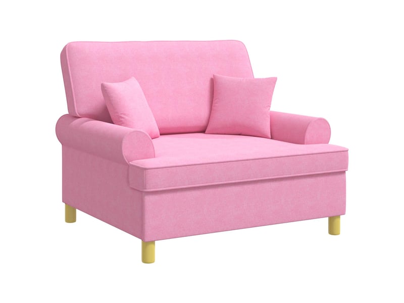 Vidaxl fauteuil xxl avec coussins rose tissu - Conforama D