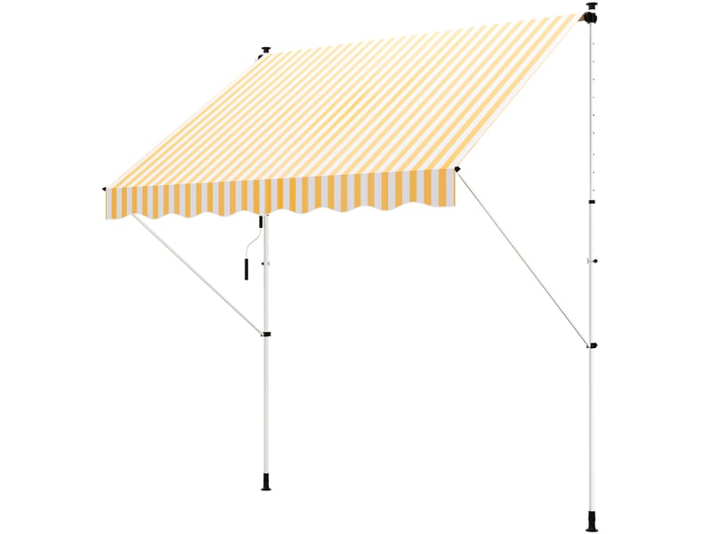  Store banne rétractable manuelle 300 x 150 x 170-280 cm avec hauteur réglable, manivelle et protection solaire pour terrasse, orange  - Conforama B