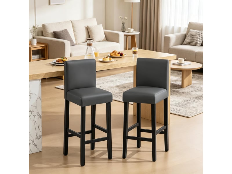  Tabourets de bar élégance lot de 2, avec dossier, chaises de cuisine modernes et confortables  - Conforama B