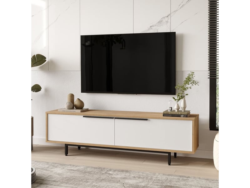  Meuble tv moderne 160 cm avec portes tekar  - Conforama B