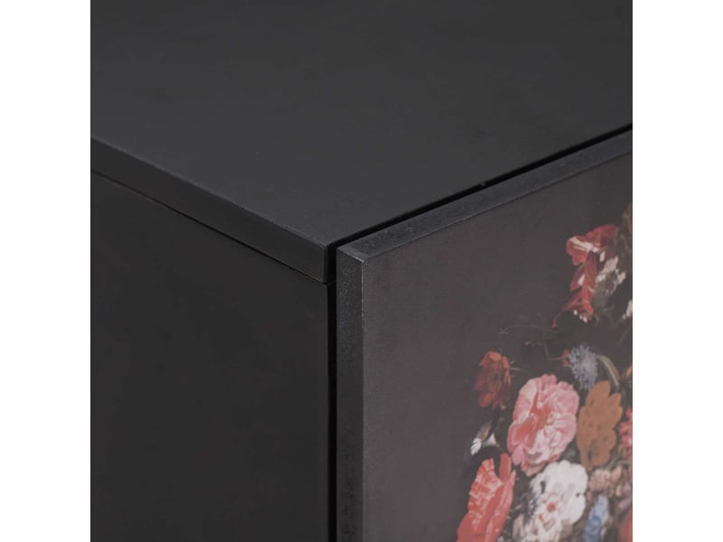  Table de chevet - cabinet de chevet - table de nuit avec porte noir 40 x 33 x 46 cm  - Conforama E