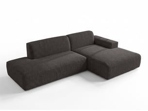 Canapé d'angle droit fixe <strong>AX LIVING </strong> <strong>Didim Duo</strong> 4 places Tissu gris anthracite