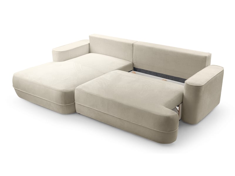 Canapé d’angle avec fonction lit peoni 267 cm beige g Peoni - Conforama E