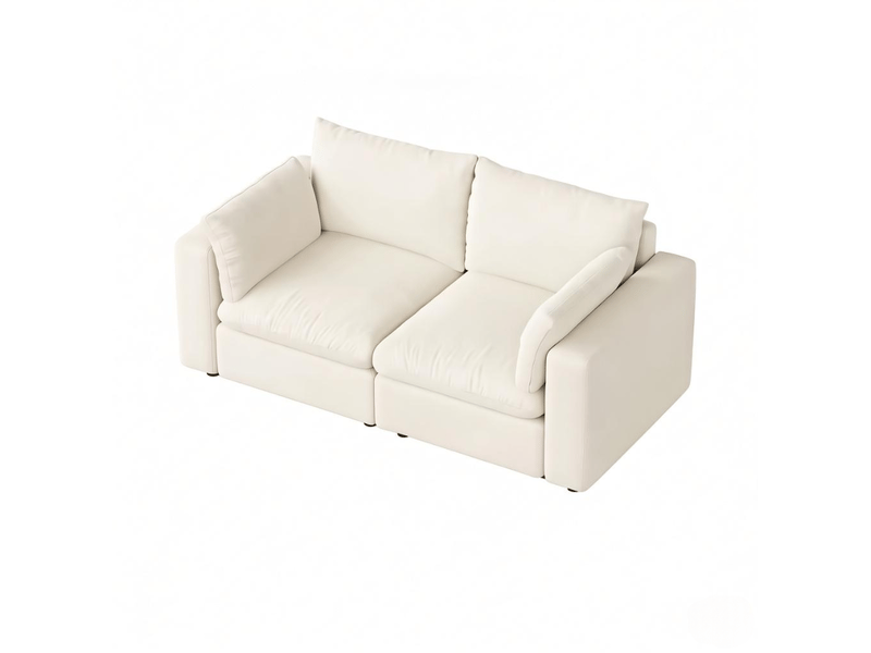  Canapé modulable 2 places 180x91x83 cm bois métal blanc  - Conforama A