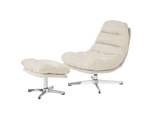 Fauteuil fixe pivotant <strong>BAITA</strong> <strong></strong> Tissu blanc