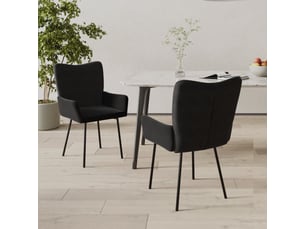 Lot de 2 chaises salle à manger | chaise de salon noir velours shl4925