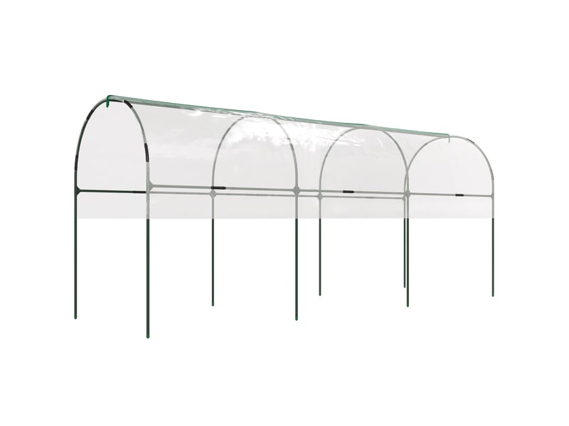  Serre résistante à l'hiver, serre en aluminium avec toit arqué, ancrages au sol, 400 x 120 x 170 cm, transparente  - Conforama B