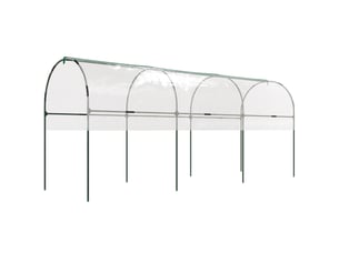 Serre résistante à l'hiver, serre en aluminium avec toit arqué, ancrages au sol, 400 x 120 x 170 cm, transparente
