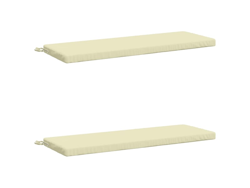 Lot de 2 coussins de banc, coussins d'assise soest 100 % polyester crème cf56796 - Conforama A
