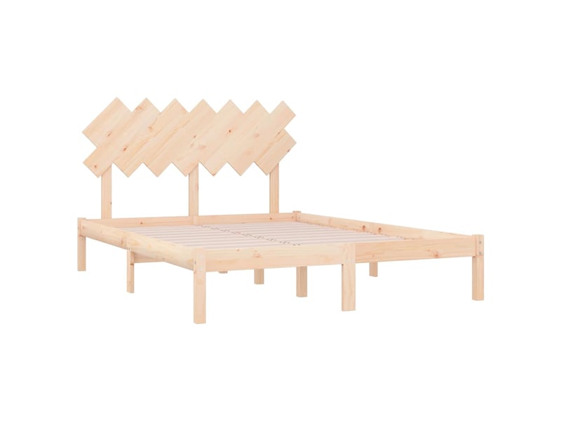  Lit double- lit adulte -  cadre de lit sans matelas 120x200 cm bois massif  - Conforama C