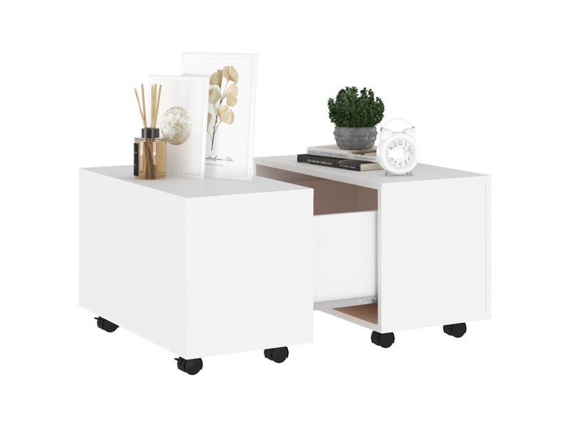  Table basse | table d'appoint salon blanc 60x60x38 cm bois d'ingénierie  - Conforama D