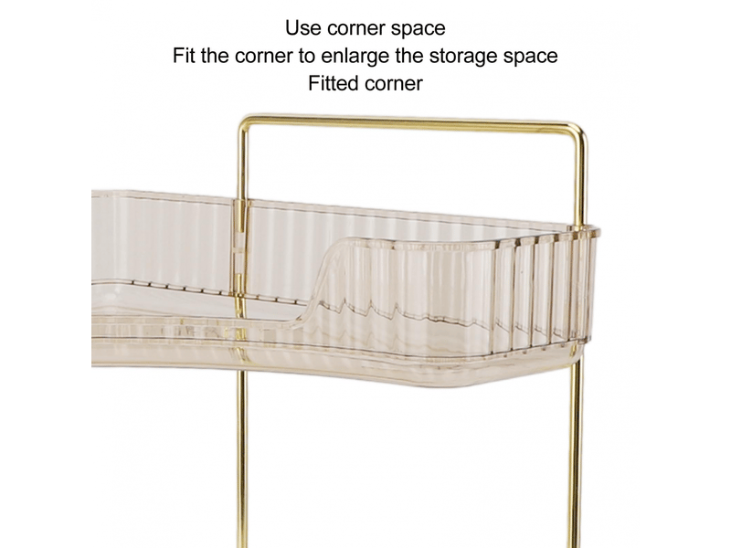  Étagère d'angle de salle de bain à 2 niveaux, gain de place, montage facile, étagère d'angle en métal pour cosmétiques  - Conforama C