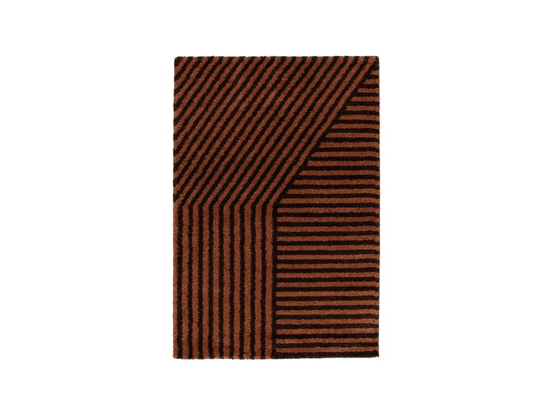 Tapis intérieur rayures marron et terracotta 80 x 150cm - telya  - Conforama A