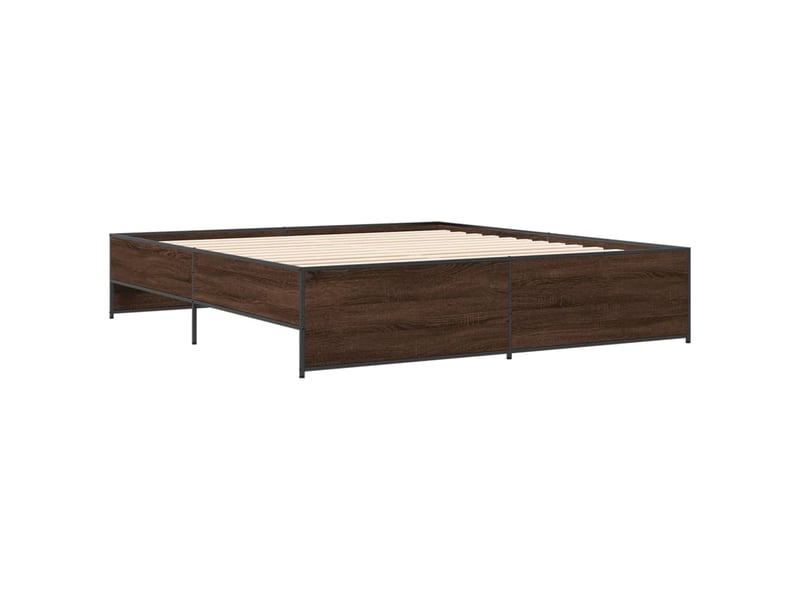  Lit double- lit adulte -  cadre de lit sans matelas chêne marron 200x200 cm  - Conforama B