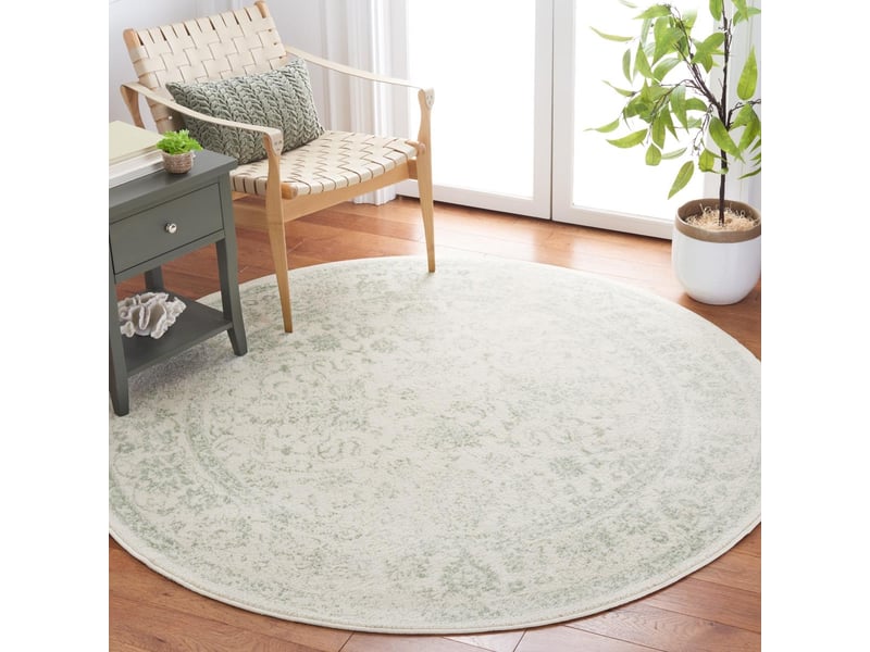  Tapis polypropylène ivoire sauge 152 x 152 cm  - Conforama D
