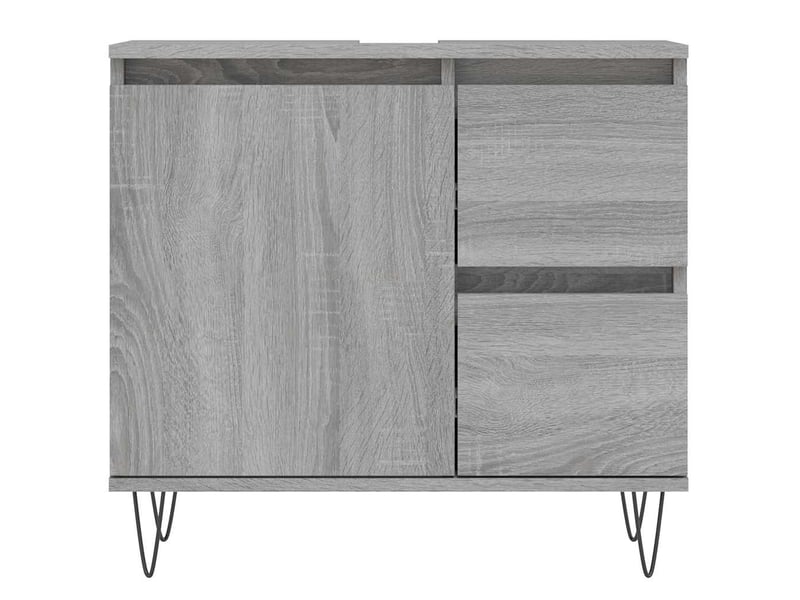  Amoire de salle de bain, meuble de rangement sonoma gris 65x33x60 cm bois d'ingénierie  - Conforama E