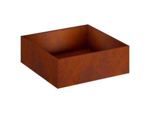Jardinière - cache-pot de jardin rouillé 60 x 60 x 20 cm acier patiné
