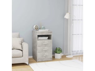 Armoire de rangement bureau, armoire à tiroirs gris béton 40x50x76 cm bois d'ingénierie