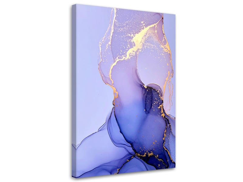  Tableau moderne, abstraction violette aux formes fluides et aux veines dorées 70x100 1328138304 - Conforama A