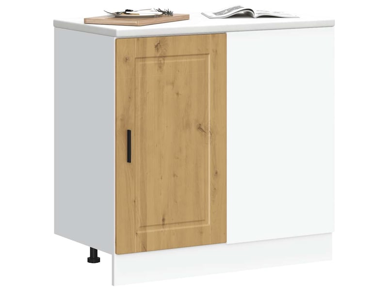 Meuble de rangement, armoire de cuisine porto chêne artisanal bois d'ingénierie shl7213 - Conforama C