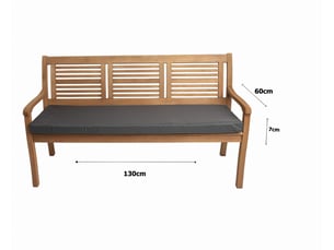 Coussin de banc de jardin 130x60x7cm assise, coussin de banc de jardin, coussin de balancelle de jardin anthracite, coussin d'assise plat