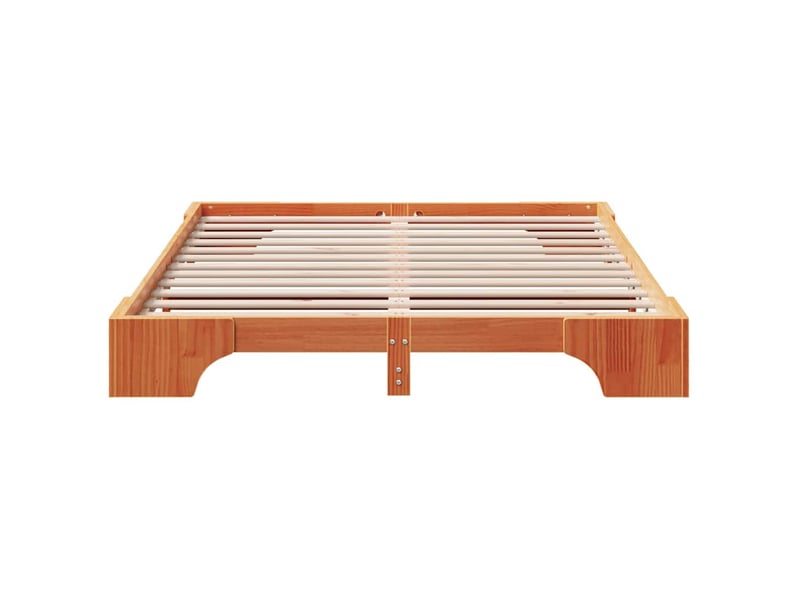 Lit double- lit adulte - cadre de lit brun 150 x 200 cm pin massif - Conforama D