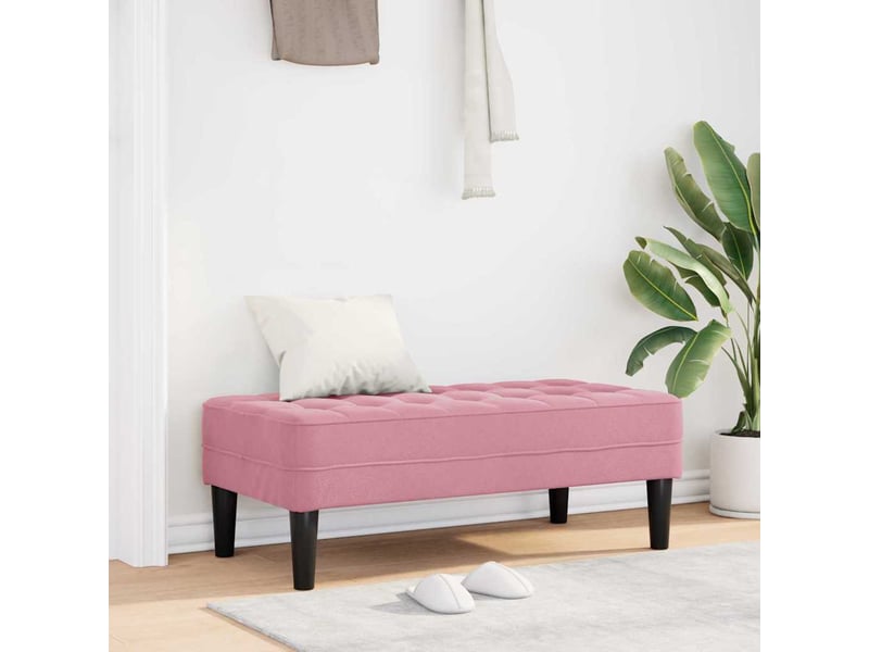 Banc chambre, banc de lit rose 113x57x39 cm velours - Conforama B