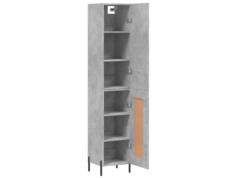  Buffet haut - bahut - meuble de rangement gris béton 34,5x34x180 cm bois d'ingénierie  - Conforama D