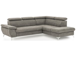 Canapé d'angle droit convertible ALLY 2 4 places Tissu Sable (F190) avec coffre de rangement