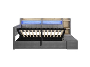 Lit banquette 90x200 cm <strong></strong>  <strong></strong> coloris gris