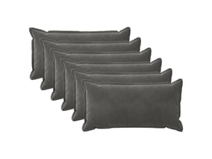 Lot de 6 coussins avec oreiller, coussins décoratifs houten gris foncé fløjl cf51257