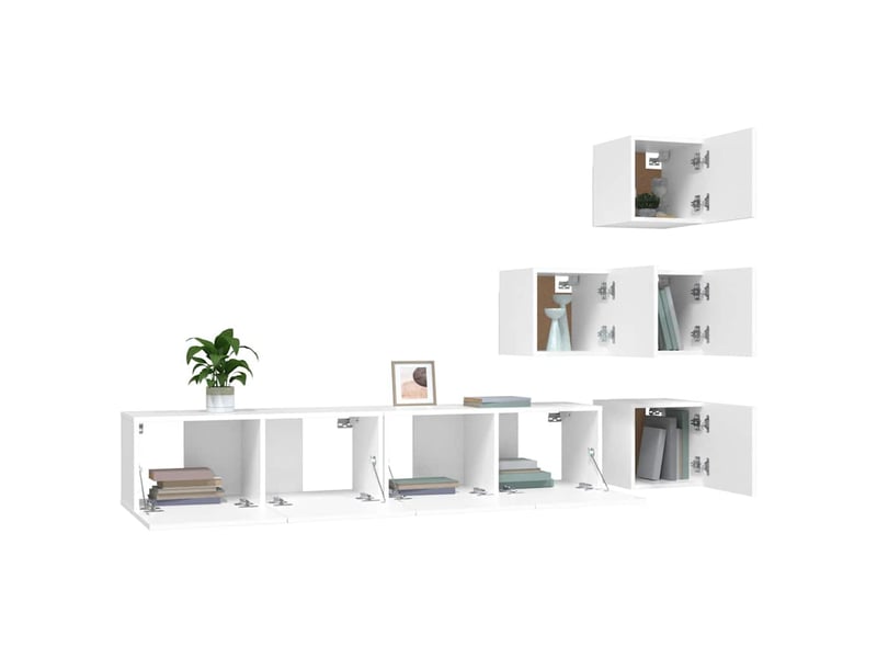  Meuble tv - banc tv - meuble de rangement mural blanc bois d'ingénierie  - Conforama D