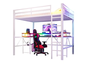 Lit mezzanine 140x200 cm <strong></strong>  <strong></strong> coloris blanc