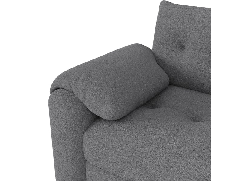  Canapé modulable 207,5x80x87 cm avec rangement et table d’appoint, 3 places, design compact, gris  - Conforama E