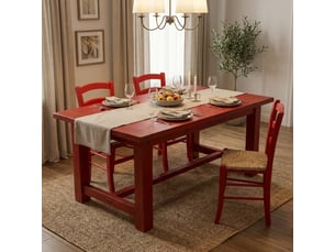 Lot de 2 chaises de salle à manger en bois massif anna - rouge
