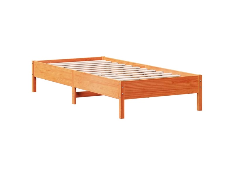  Lit simple- lit adulte -  cadre de lit sans matelas  marron 90x190 cm bois pin massif  - Conforama D