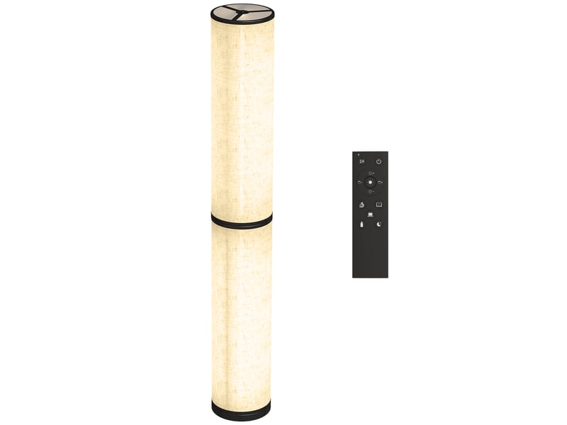  Lampadaire avec télécommande et réglage de la température 3000-6000k, abat-jour en tissu, ø20 x 135 cm, beige  - Conforama C