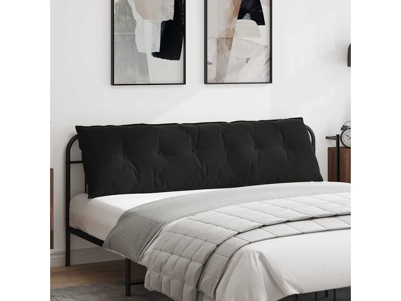 Coussin de dos, coussin de dossier noir 180 x 50 cm tissu en velours côtelé cf54831 - Conforama B