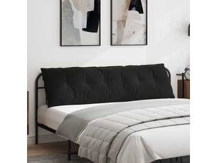 Coussin de dos, coussin de dossier noir 180 x 50 cm tissu en velours côtelé cf54831