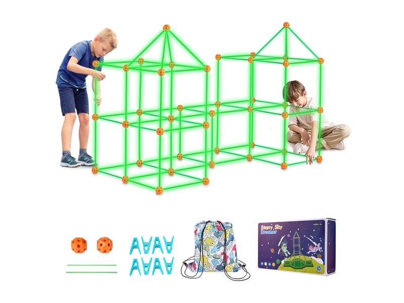  Vevor kit construction fort enfants, 140 pièces, stem, brillent dans noir.  - Conforama A