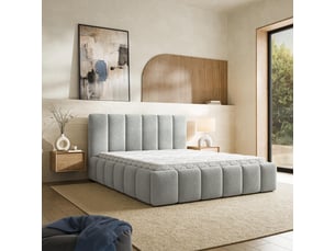 Lit coffre 180x200 cm <strong>MASSENO</strong> <strong></strong> coloris gris