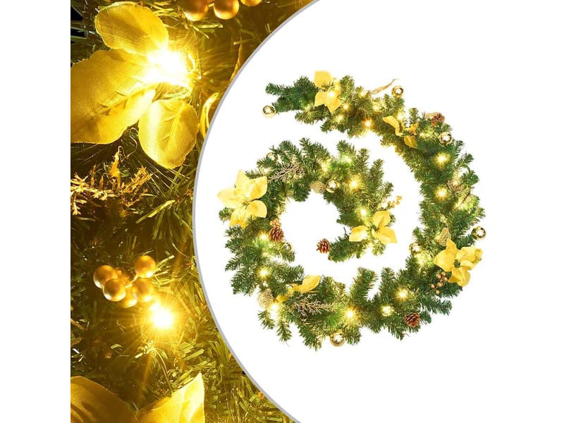  Guirlande de noël avec lumières led vert 2,7 m pvc  - Conforama B