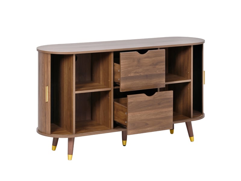 Ensemble de salon 3 pièces portes coulissantes mdf noyer - Conforama A