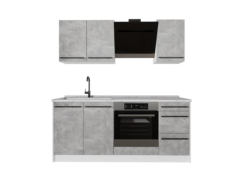 Vicco cuisine, bétonblanc, 180cm, pt marbre - Conforama A