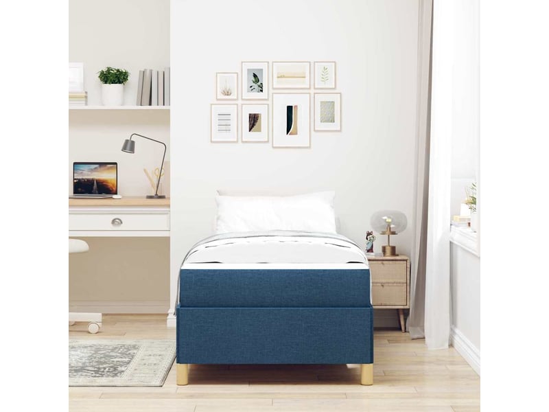  Lit simple- lit adulte -  cadre de lit bleu 80 x 200 cm tissu  - Conforama B
