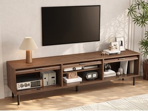 Meuble tv coloris bois foncé 180 cm <strong>BIQZUYA</strong>  <strong></strong>