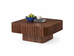Table basse carré(e) coloris bois foncé STILVORA - 80 cmx80 cm