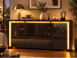 Buffet 4 porte(s)  2 tiroir(s) <strong>DAHUEN</strong> <strong></strong> - 160 cm coloris noir 