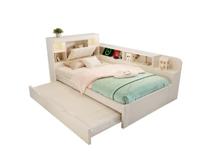 Lit gigogne 90x200 cm REDOM   coloris blanc