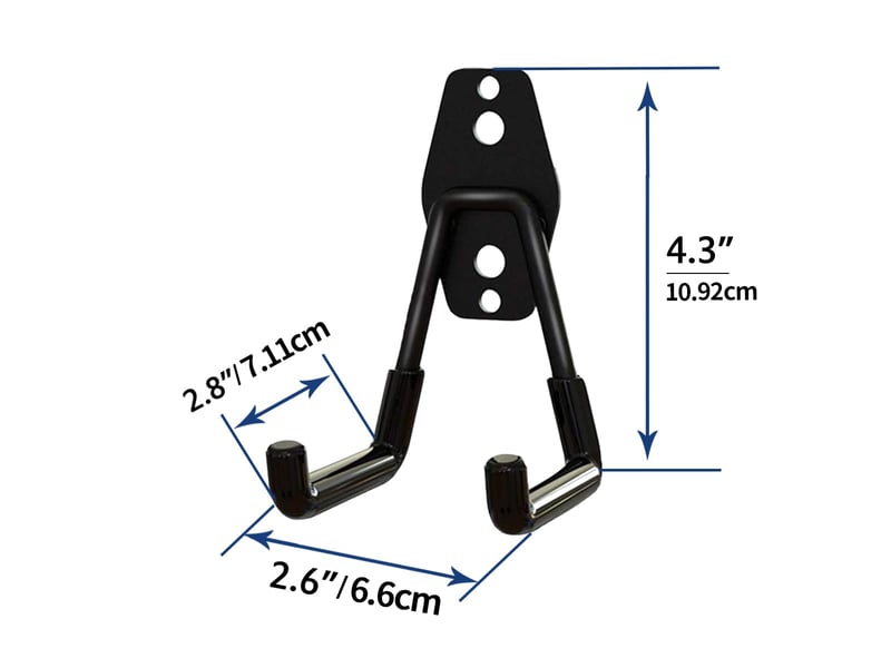  Crochets robustes pour garage, utilitaires de rangement, organiseur de pour outils de jardin, muraux en acier, noir - réf. Szpb844740jjzj  - Conforama C